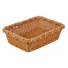 Корзинка пластиковая 300х400х110 мм прямоугольная коричневая [Brown 5500]