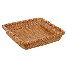 Корзинка пластиковая 450х450х80 мм квадратная коричневая [Brown 5502]
